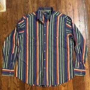 Polo by Ralph Lauren Multicolor Striped Western Snap Button Down Shirt
